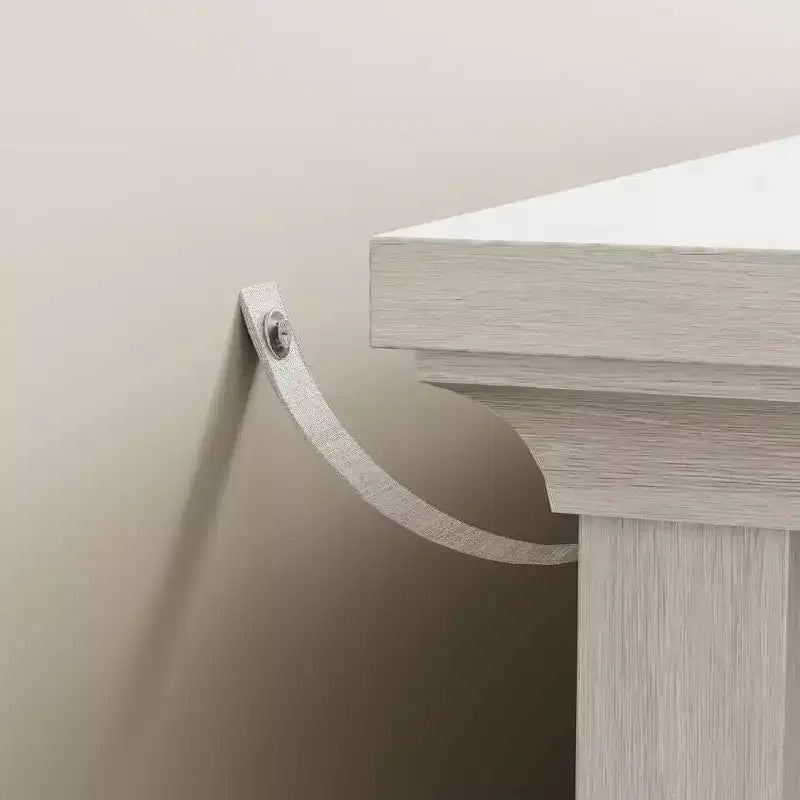 Buffet de cuisine avec portes, étagères réglables, blanc
