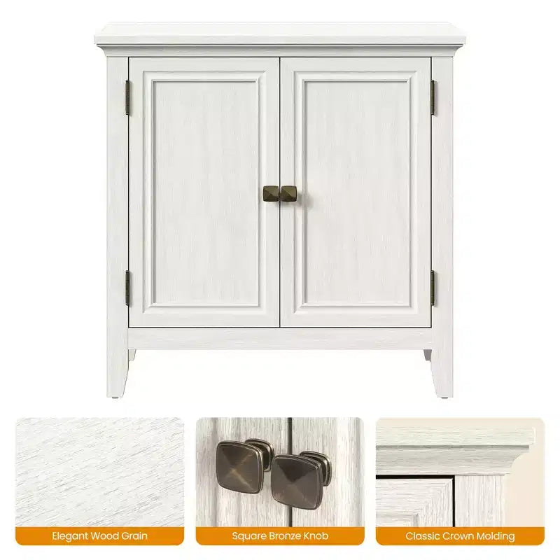 Buffet de cuisine avec portes, étagères réglables, blanc