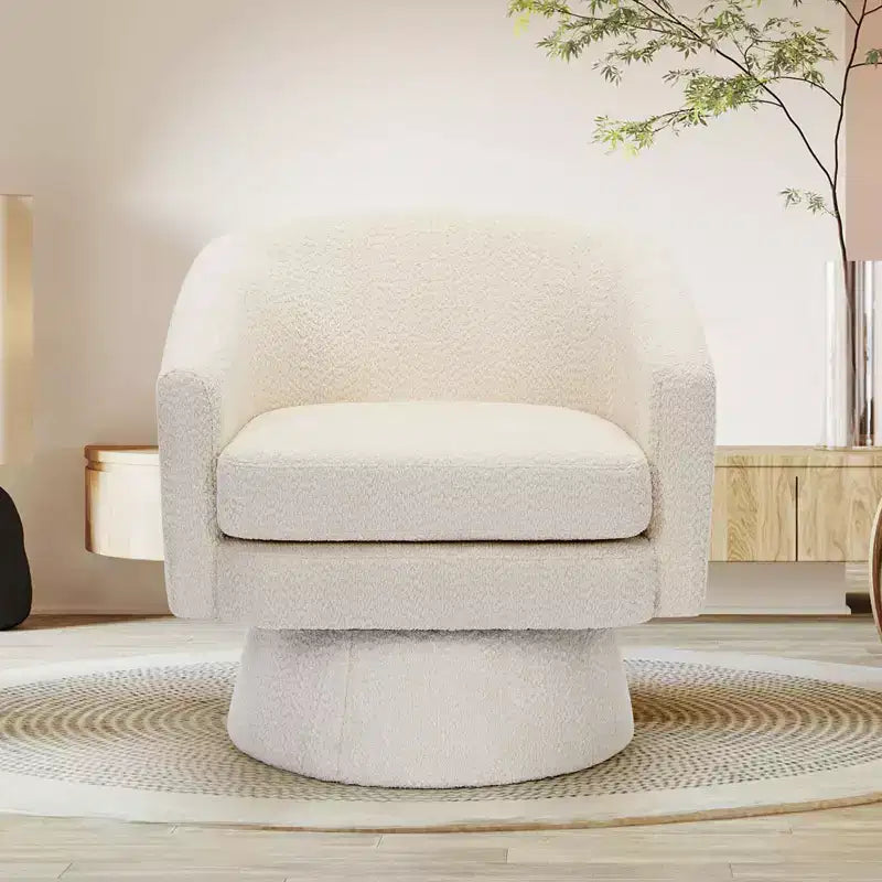 360 Swivel Accent Chair for Reading with Hidden Storage, Chenille Fabric Rotating Lounge Armchair for Living Room, Bedroom &amp; Home Office
