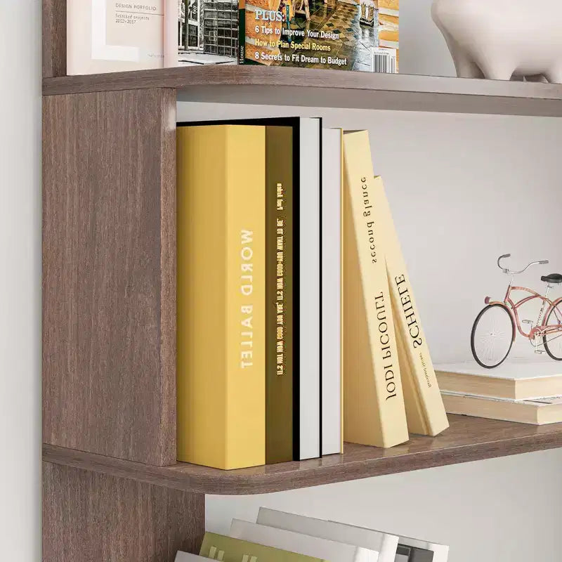 Bibliothèque d'angle autoportante à 5 étagères en forme de L