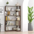GDFStudio Tabbie 64H Freestanding Corner 5-Tier L-Shaped Bookshelf