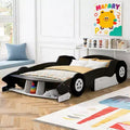 Luxystar Full Size Race Car Shaped Platform Bed with Wheels for Kids' Room