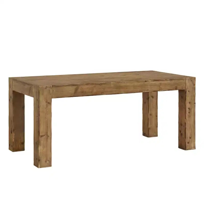 Table de salle à manger de ferme en bois massif, Plateau épais multi-usage de cuisine rustique marron pour 4 à 6 personnes