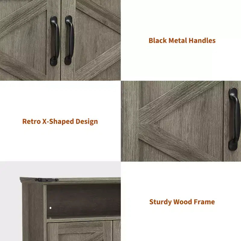 Armoire murale de salle de bain de style ferme avec portes coulissantes et tiroirs