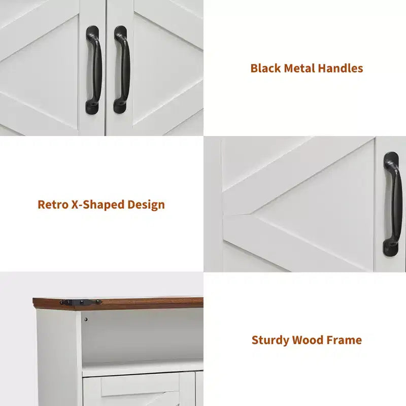 Armoire murale de salle de bain de style ferme avec portes coulissantes et tiroirs